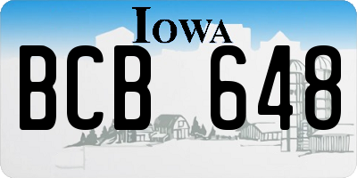 IA license plate BCB648