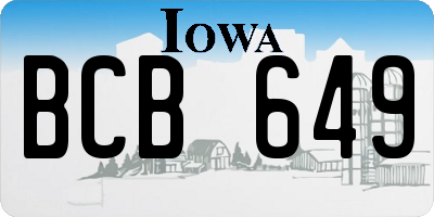 IA license plate BCB649