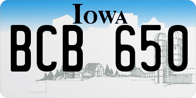 IA license plate BCB650