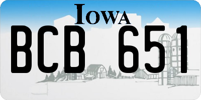 IA license plate BCB651