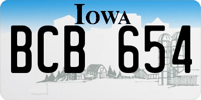 IA license plate BCB654