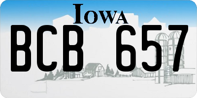 IA license plate BCB657