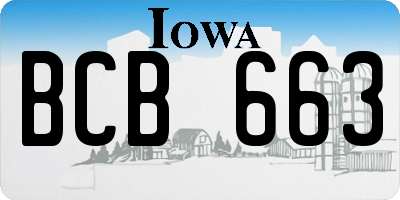 IA license plate BCB663