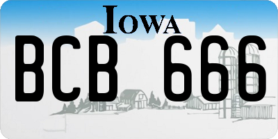 IA license plate BCB666