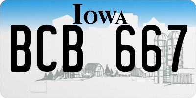 IA license plate BCB667