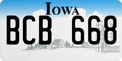 IA license plate BCB668