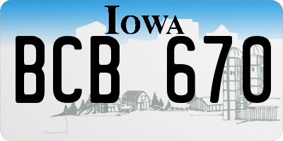 IA license plate BCB670