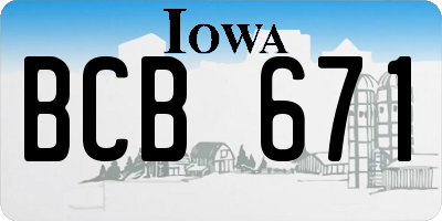 IA license plate BCB671