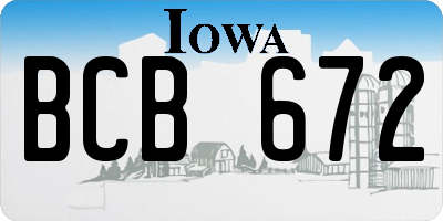 IA license plate BCB672