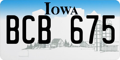 IA license plate BCB675