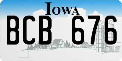 IA license plate BCB676