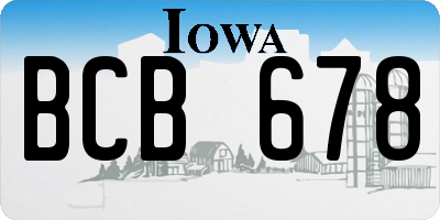 IA license plate BCB678