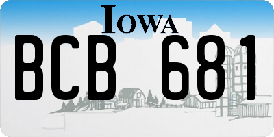 IA license plate BCB681