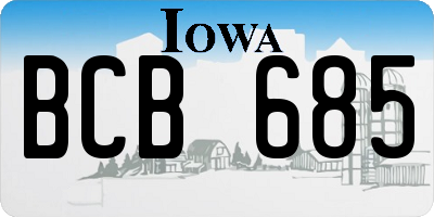 IA license plate BCB685