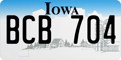 IA license plate BCB704