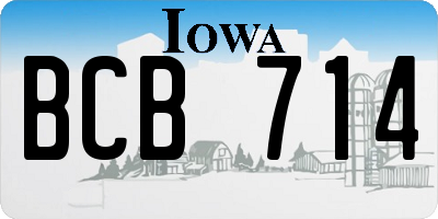 IA license plate BCB714