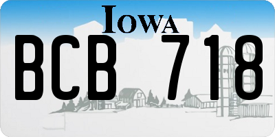 IA license plate BCB718