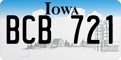 IA license plate BCB721