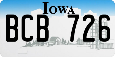 IA license plate BCB726