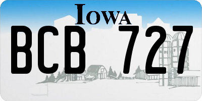 IA license plate BCB727
