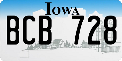IA license plate BCB728