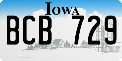 IA license plate BCB729
