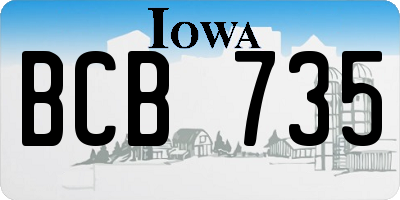 IA license plate BCB735