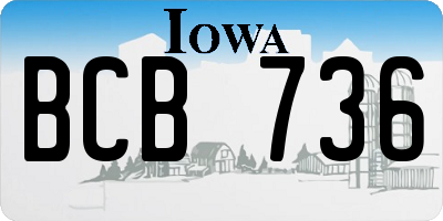 IA license plate BCB736