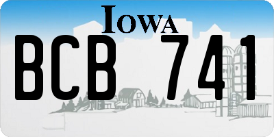 IA license plate BCB741