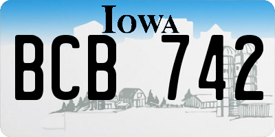 IA license plate BCB742