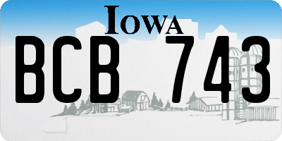 IA license plate BCB743