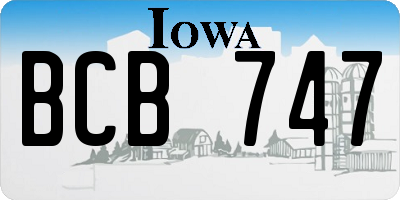 IA license plate BCB747
