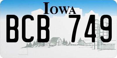 IA license plate BCB749