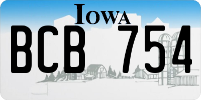 IA license plate BCB754