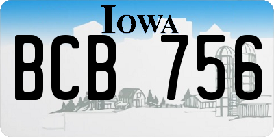 IA license plate BCB756