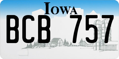 IA license plate BCB757