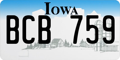 IA license plate BCB759