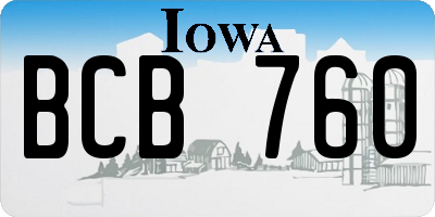 IA license plate BCB760