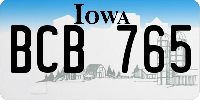 IA license plate BCB765