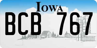 IA license plate BCB767