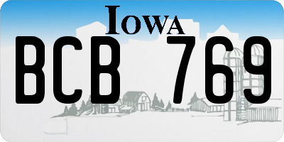 IA license plate BCB769
