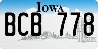 IA license plate BCB778
