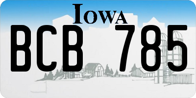 IA license plate BCB785