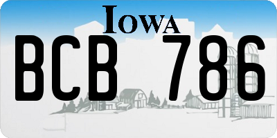 IA license plate BCB786