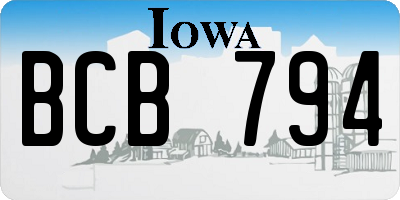 IA license plate BCB794