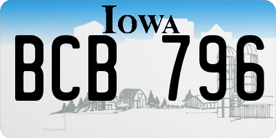 IA license plate BCB796