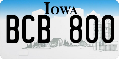 IA license plate BCB800