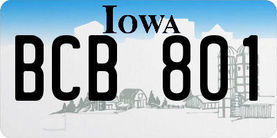 IA license plate BCB801