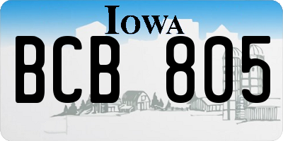 IA license plate BCB805
