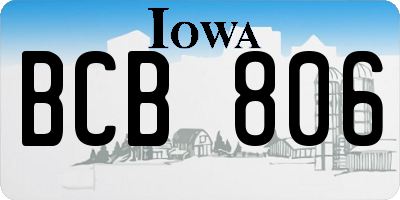 IA license plate BCB806